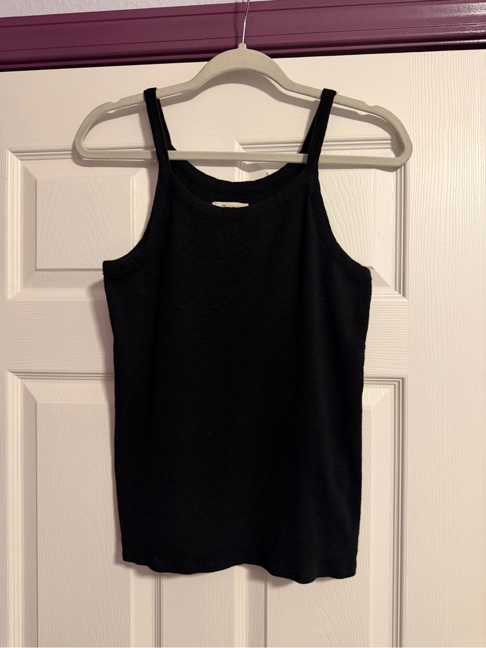 Madewell Black Ribbed Tank Top — Slim Scoop Neck